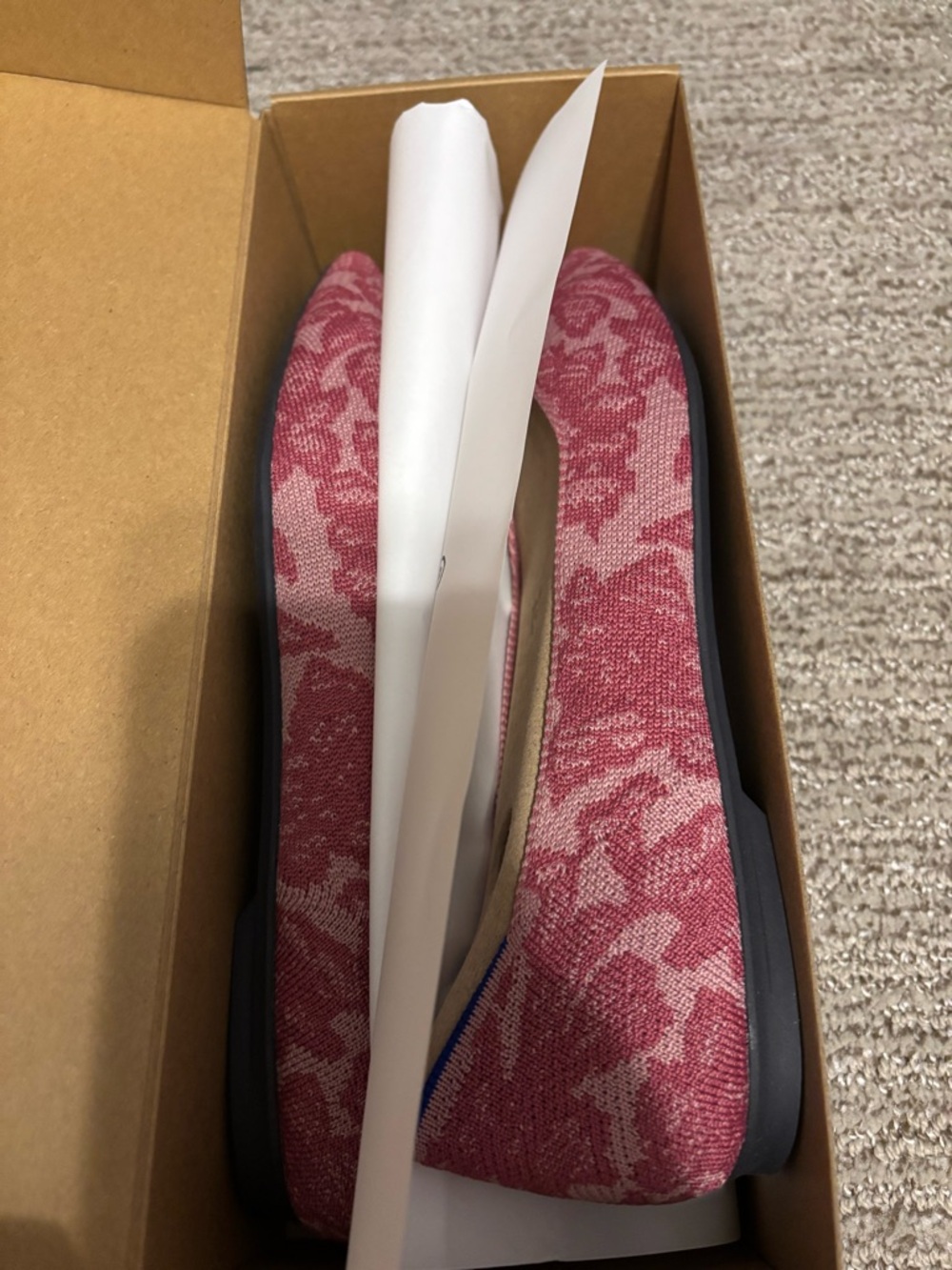 New Rothy's Pink Patterned “The Point II” Flats - Picture 2 of 5